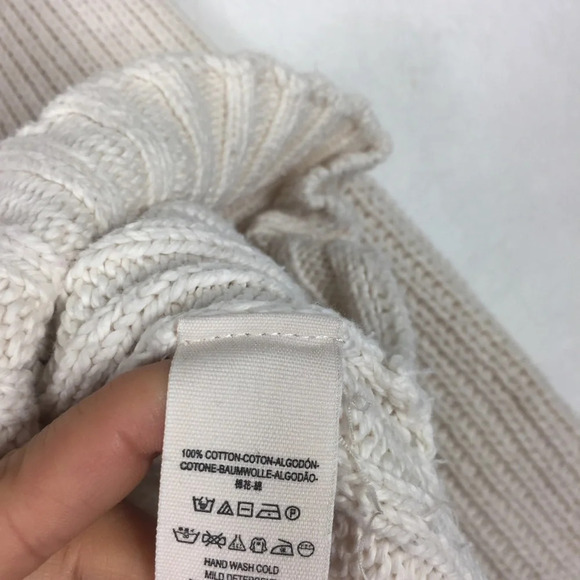 Free People Begin Again Mock Neck Cream Knit Jumper Sweater Small - Picture 6 of 14